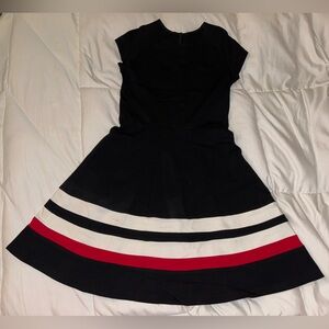 Black Dress with Red and White Stripes